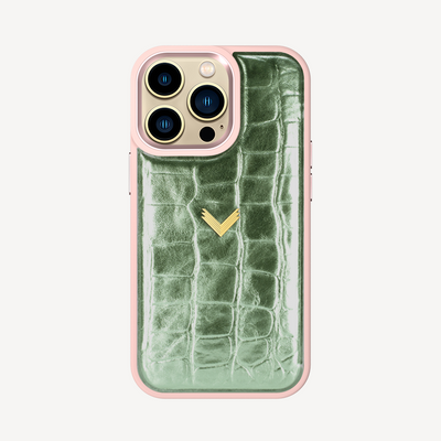 Husa Telefon iPhone 14 Pro Max, Piele Vitel, Textura Crocodil