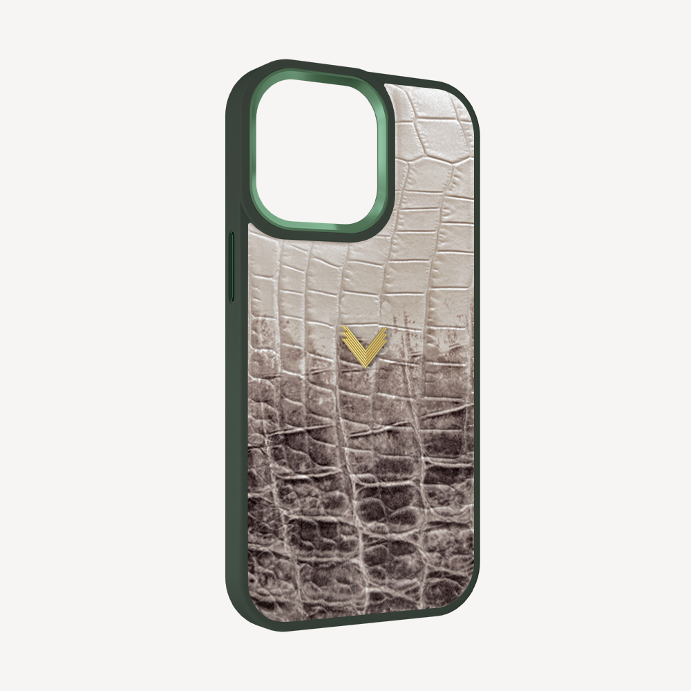Husa Telefon iPhone 13 Pro, Piele Vitel, Textura Crocodil