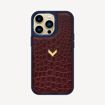 Husa Telefon iPhone 13 Pro, Piele Vitel, Textura Crocodil