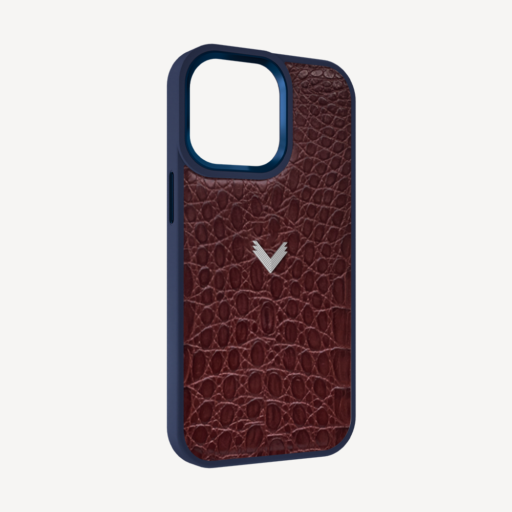 Husa Telefon iPhone 13 Pro, Piele Vitel, Textura Crocodil