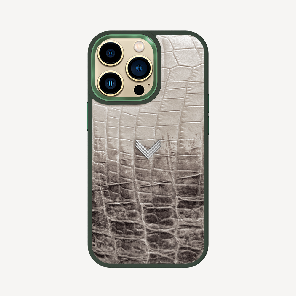 Husa Telefon iPhone 13 Pro, Piele Vitel, Textura Crocodil