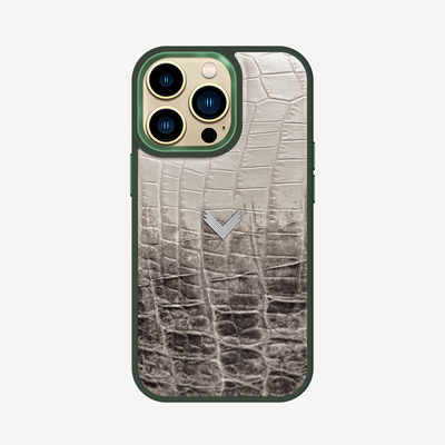 Husa Telefon iPhone 13 Pro, Piele Vitel, Textura Crocodil