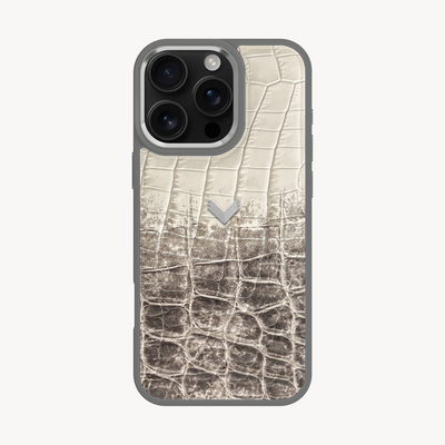 Husa Telefon iPhone 16 Pro Max, Piele Vitel, Textura Crocodil