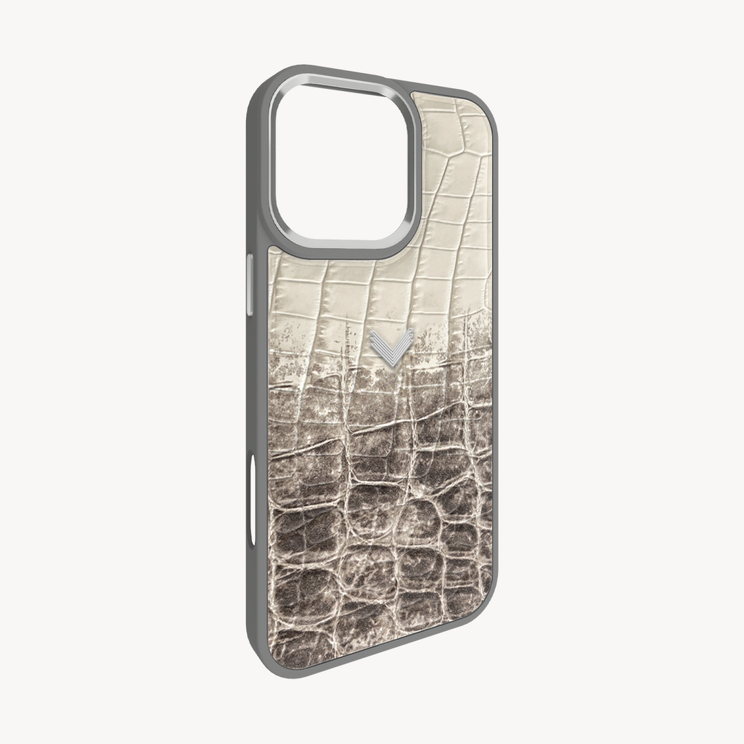 Husa Telefon iPhone 16 Pro Max, Piele Vitel, Textura Crocodil