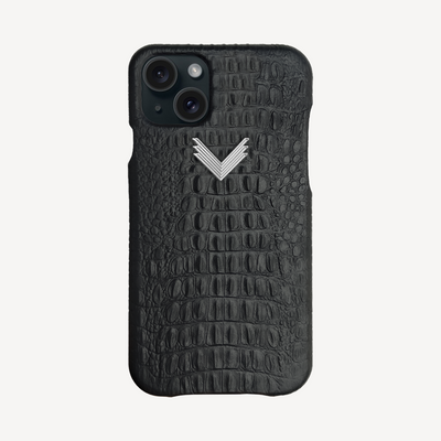 Husa Telefon iPhone 15, Piele Vitel, Textura Aligator