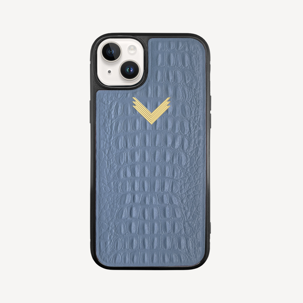 Husa Telefon iPhone 15, Piele Vitel, Textura Aligator