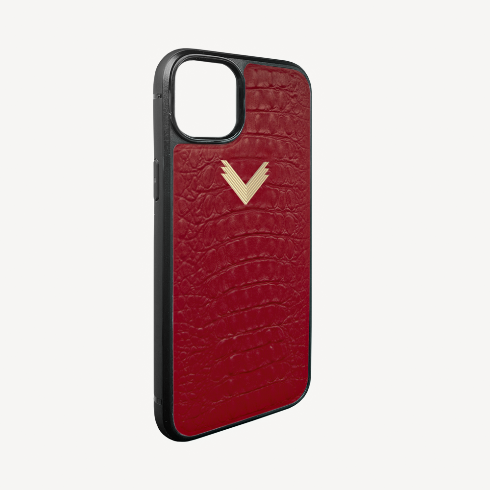 Husa Telefon iPhone 15 Plus, Piele Vitel, Textura Aligator