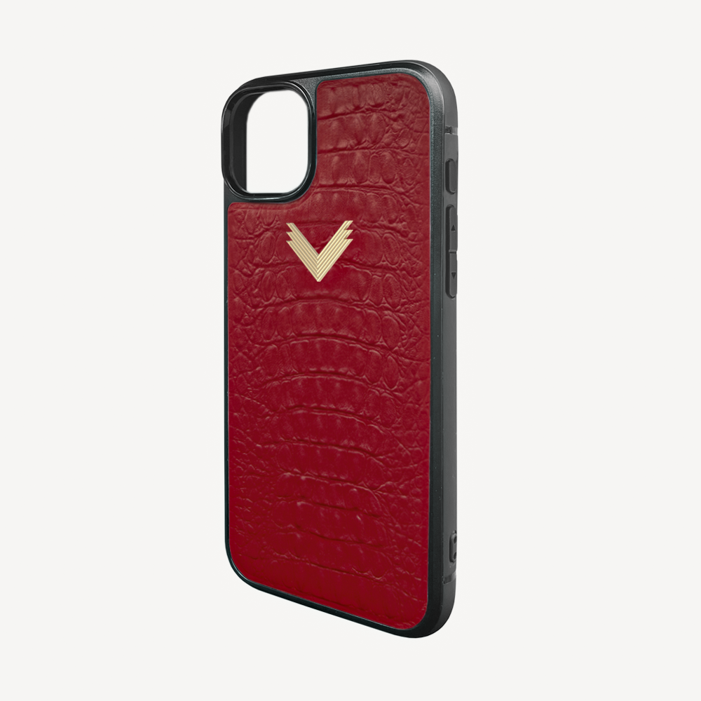 Husa Telefon iPhone 15 Plus, Piele Vitel, Textura Aligator