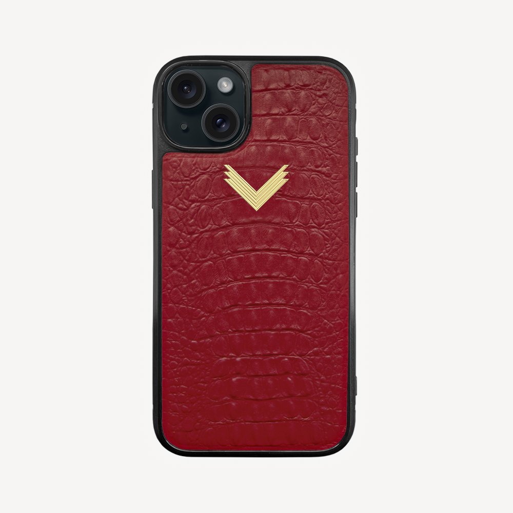 Husa Telefon iPhone 15 Plus, Piele Vitel, Textura Aligator