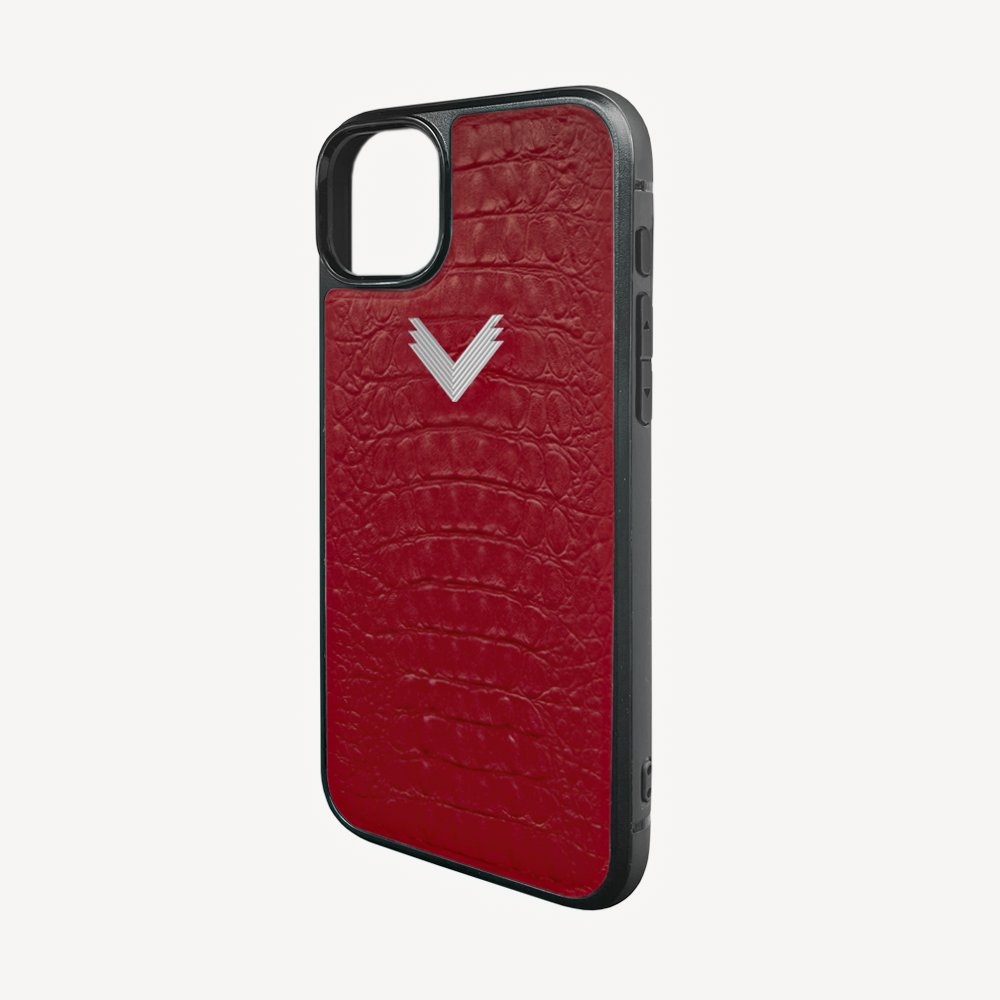 Husa Telefon iPhone 15 Plus, Piele Vitel, Textura Aligator