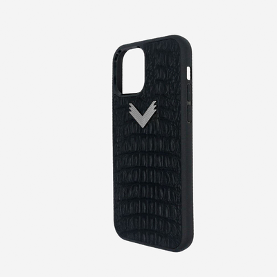 Husa Telefon iPhone 13, Piele Vitel, Textura Aligator