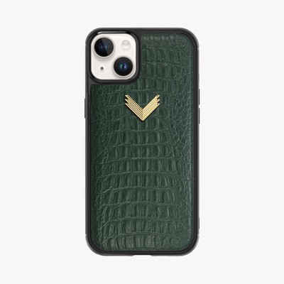 Husa Telefon iPhone 15, Piele Vitel, Textura Aligator