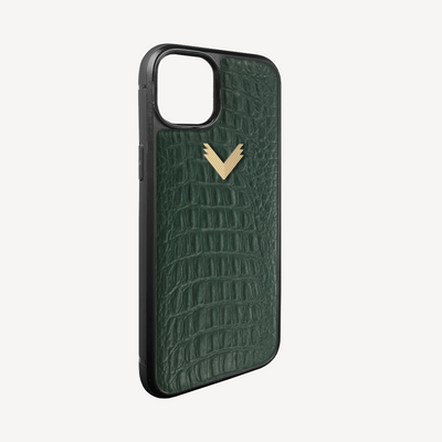 Husa Telefon iPhone 15, Piele Vitel, Textura Aligator