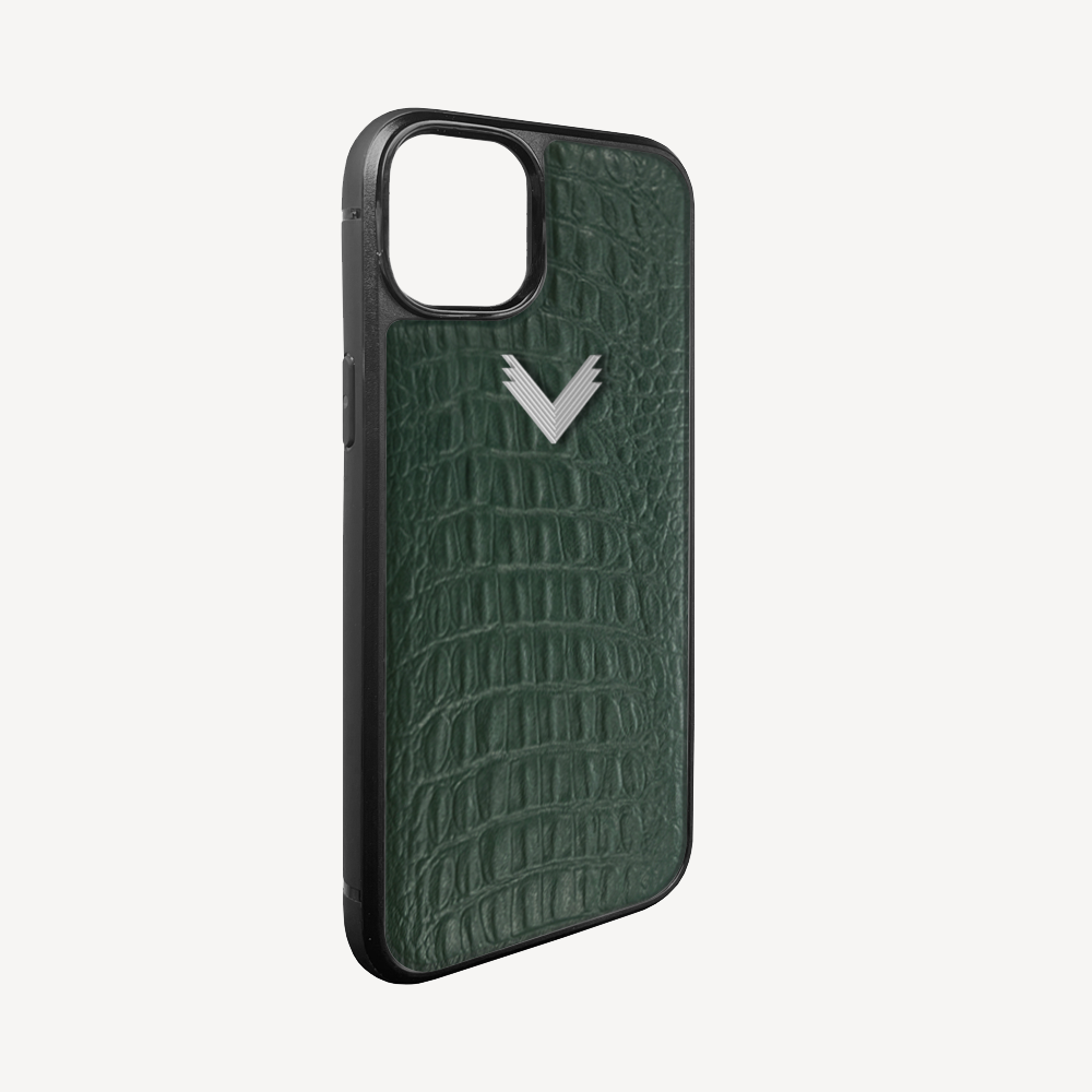Husa Telefon iPhone 15, Piele Vitel, Textura Aligator