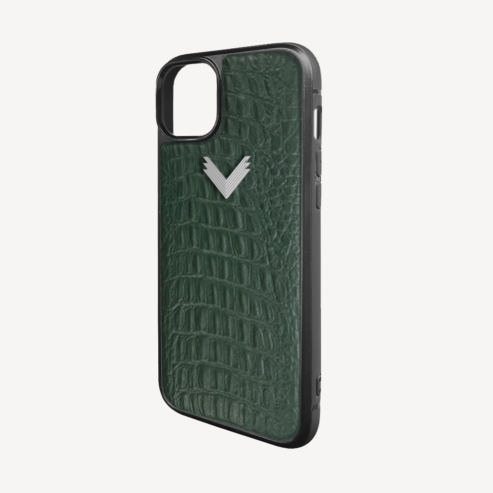 Husa Telefon iPhone 15, Piele Vitel, Textura Aligator