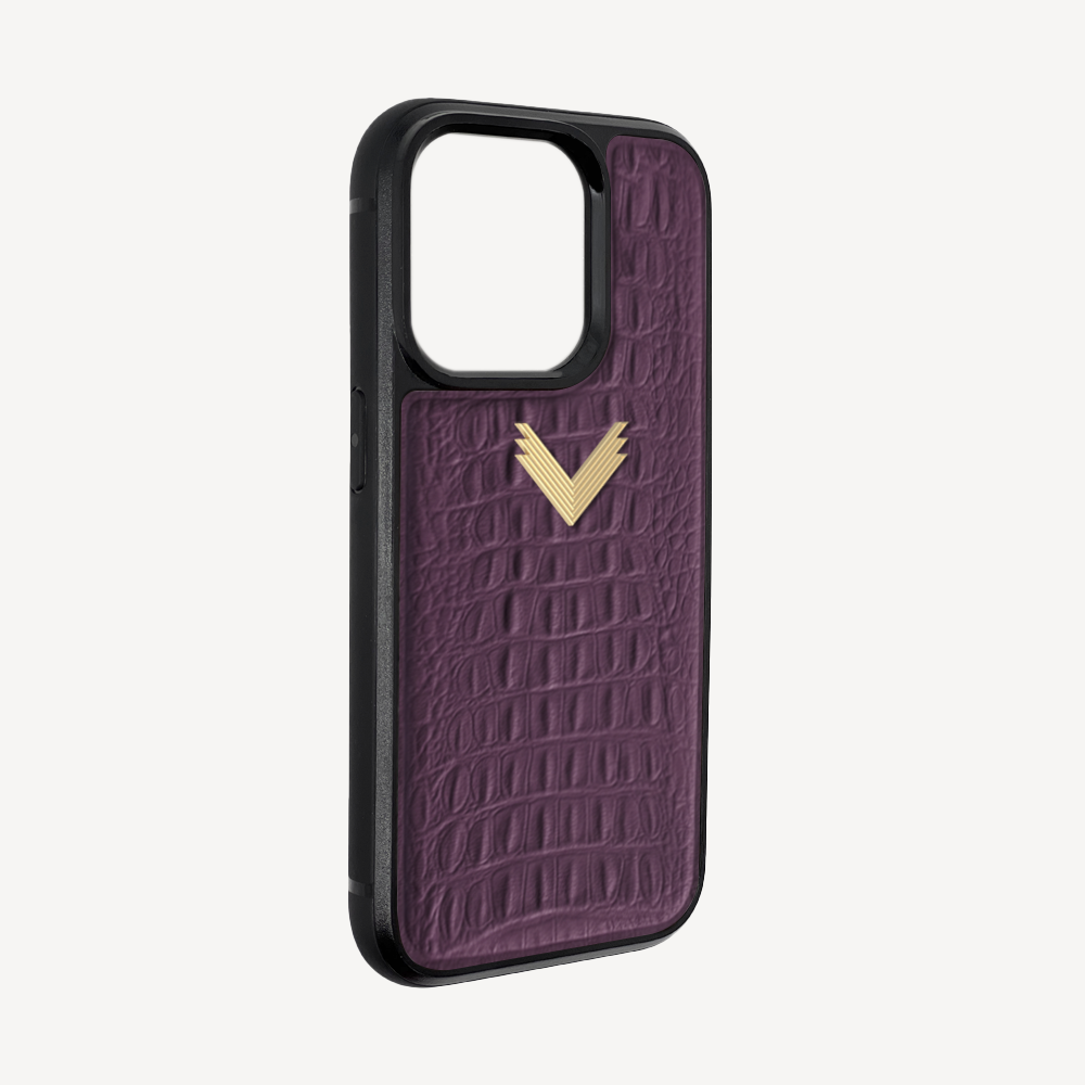 Husa Telefon iPhone 15 Pro, Piele Vitel, Textura Aligator