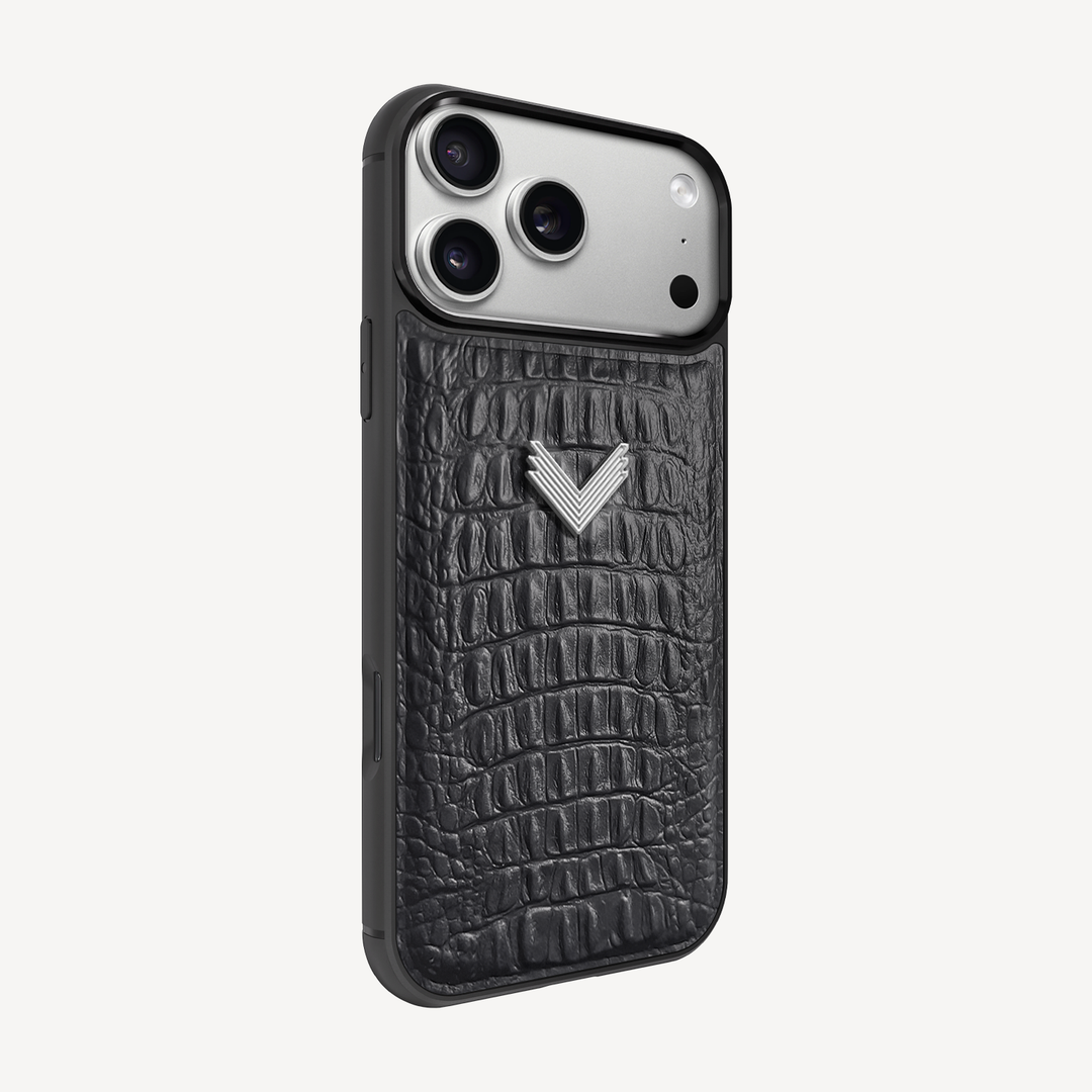 Husa Telefon iPhone 17 Pro, Piele Vitel, Textura Aligator