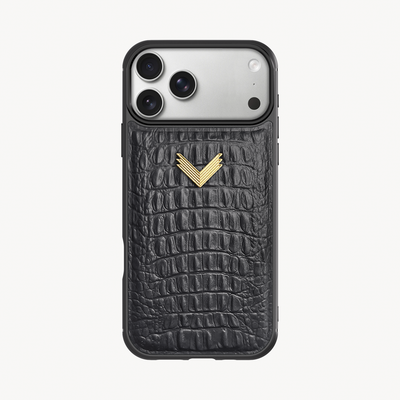 Husa Telefon iPhone 17 Pro Max, Piele Vitel, Textura Aligator