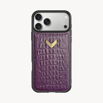 Husa Telefon iPhone 17 Pro Max, Piele Vitel, Textura Aligator