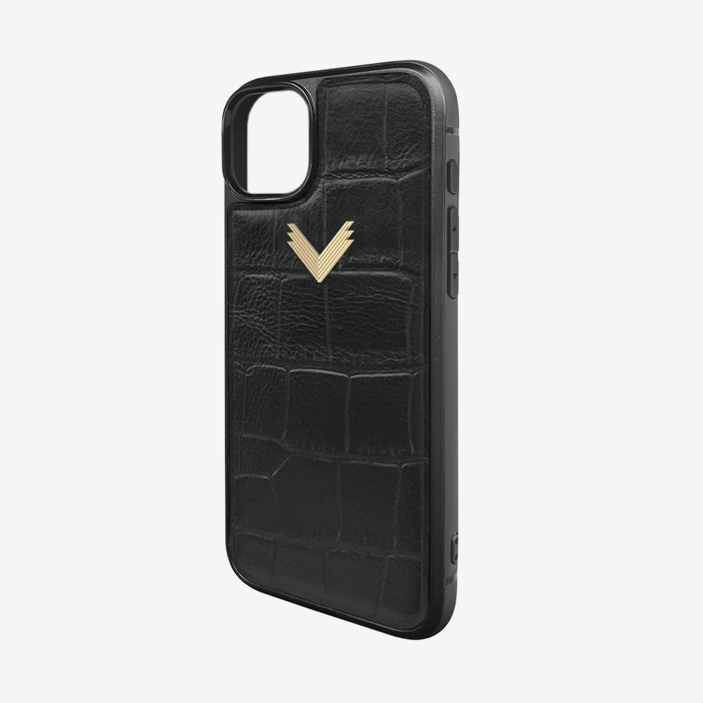 Husa Telefon iPhone 14 Plus, Piele Vitel, Textura Crocodil