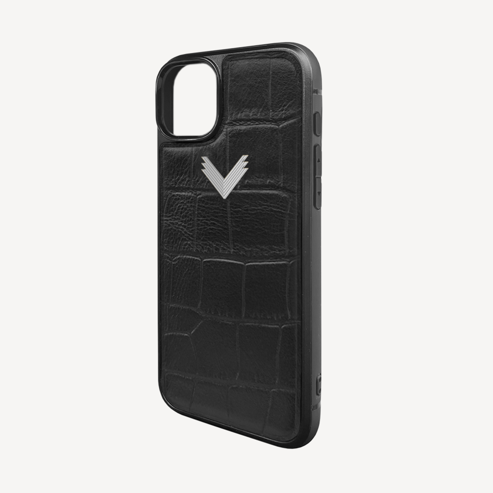 Husa Telefon iPhone 14 Plus, Piele Vitel, Textura Crocodil