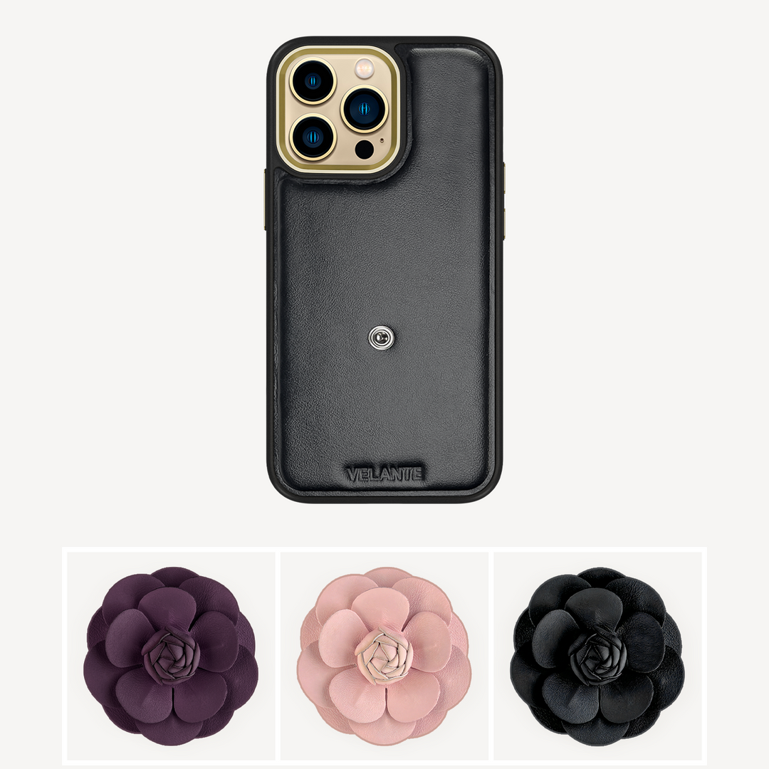 Husa Telefon iPhone 14 Pro, Piele Vitel, Camellia