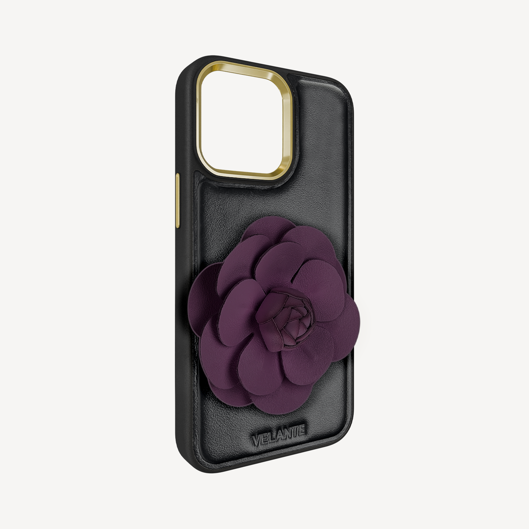 Husa Telefon iPhone 15 Pro Max, Piele Vitel, Camellia