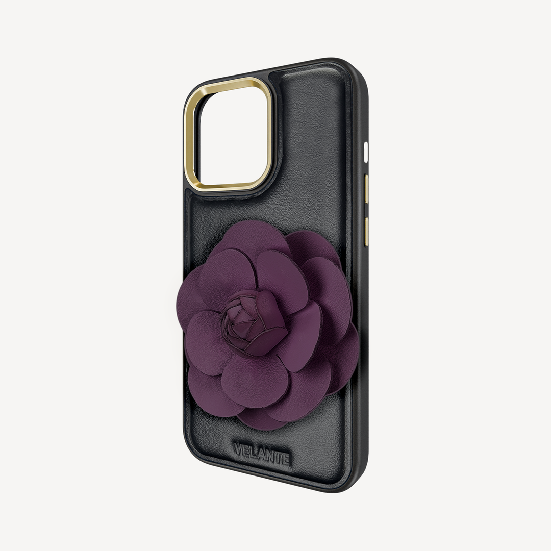 Husa Telefon iPhone 15 Pro Max, Piele Vitel, Camellia