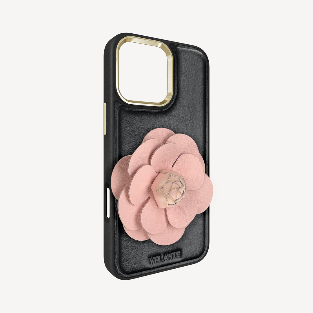 Husa Telefon iPhone 16 Pro Max, Piele Vitel, Camellia