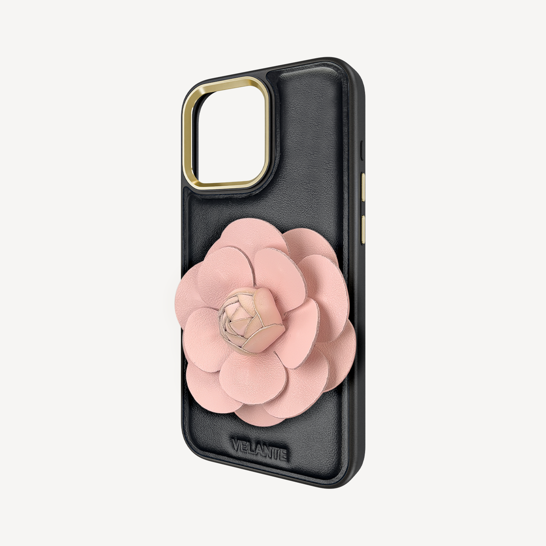 Husa Telefon iPhone 16 Pro Max, Piele Vitel, Camellia