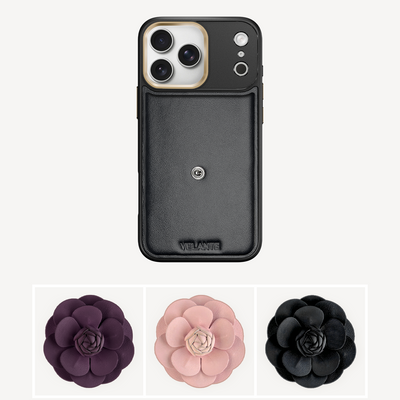 Husa Telefon iPhone 17 Pro, Piele Vitel, Camellia