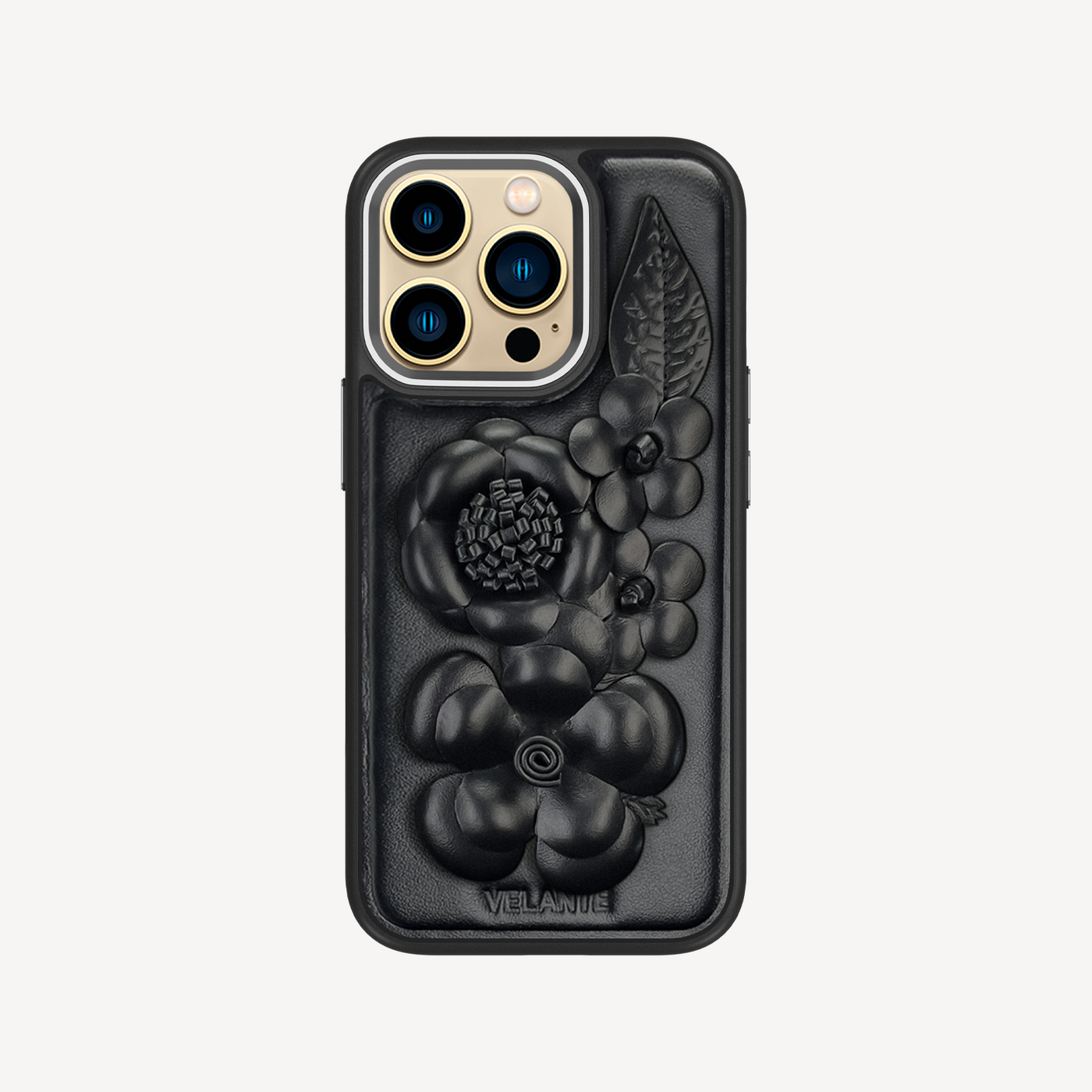 Husa Telefon iPhone 14 Pro, Piele Vitel, Midnight Blossom