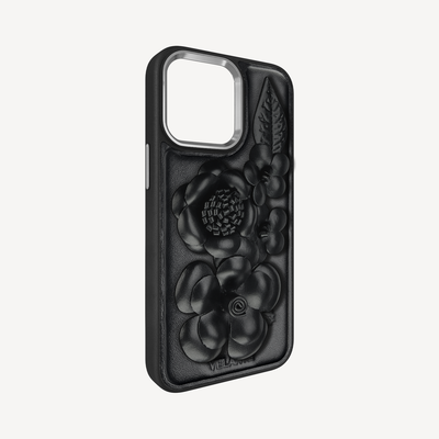 Husa Telefon iPhone 14 Pro Max, Piele Vitel, Midnight Blossom