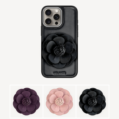 Husa Telefon iPhone 15 Pro Max, Piele Vitel, Camellia