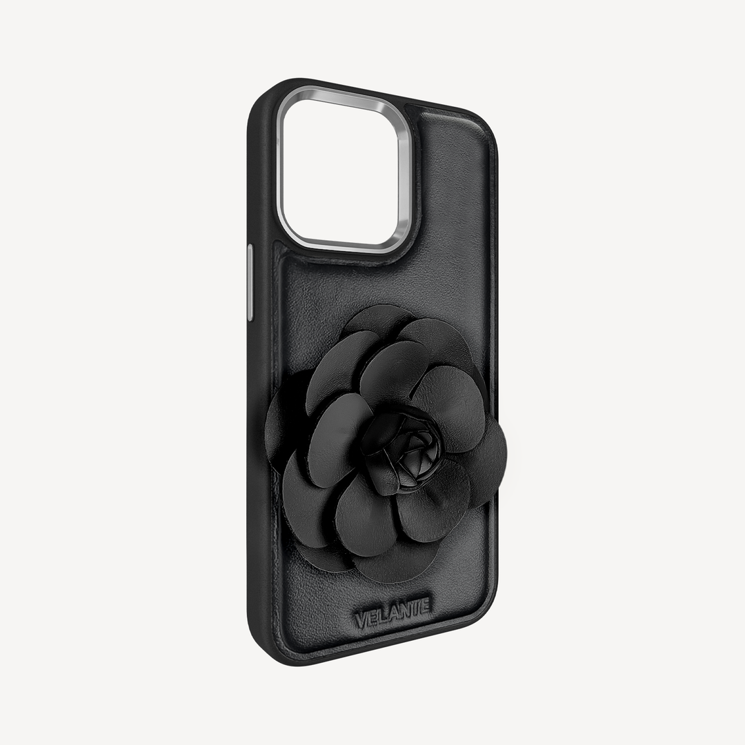 Husa Telefon iPhone 15 Pro Max, Piele Vitel, Camellia