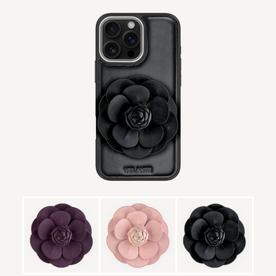 Husa Telefon iPhone 16 Pro Max, Piele Vitel, Camellia