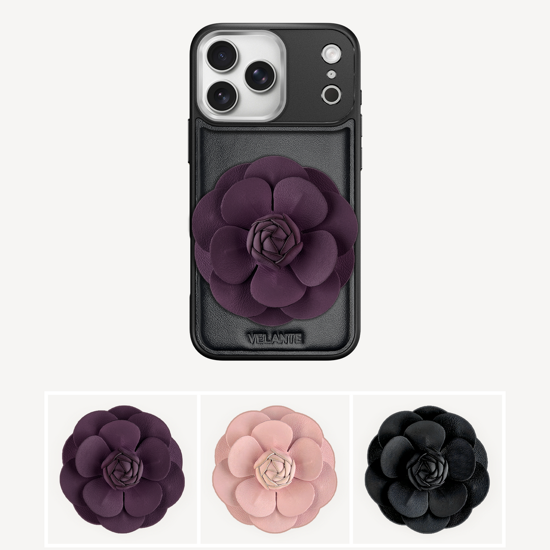 Husa Telefon iPhone 17 Pro, Piele Vitel, Camellia