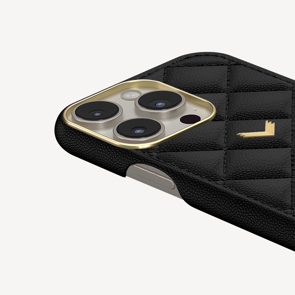 Husa Telefon iPhone 15 Pro, Piele Vitel, Textura Caviar