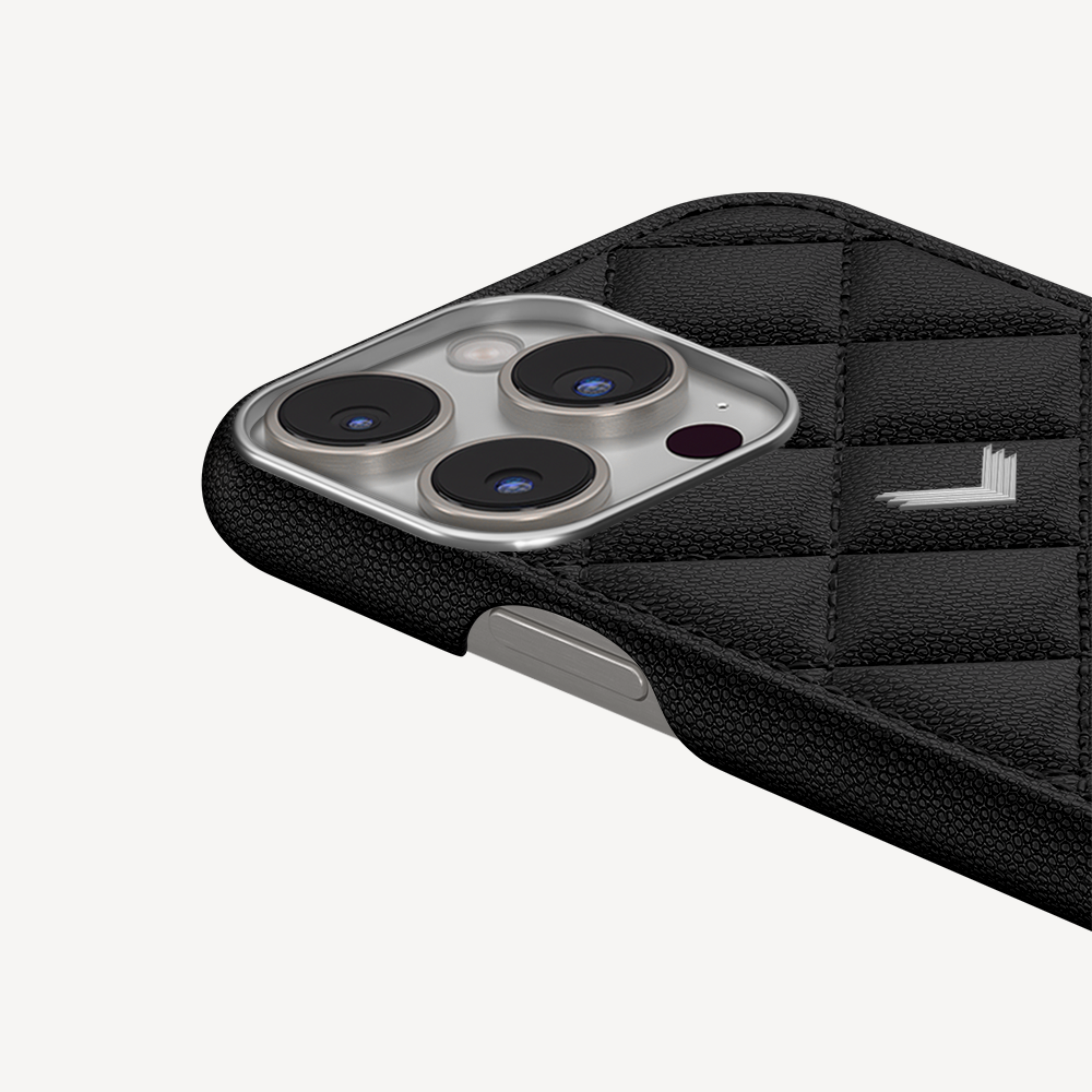 Husa Telefon iPhone 15 Pro, Piele Vitel, Textura Caviar