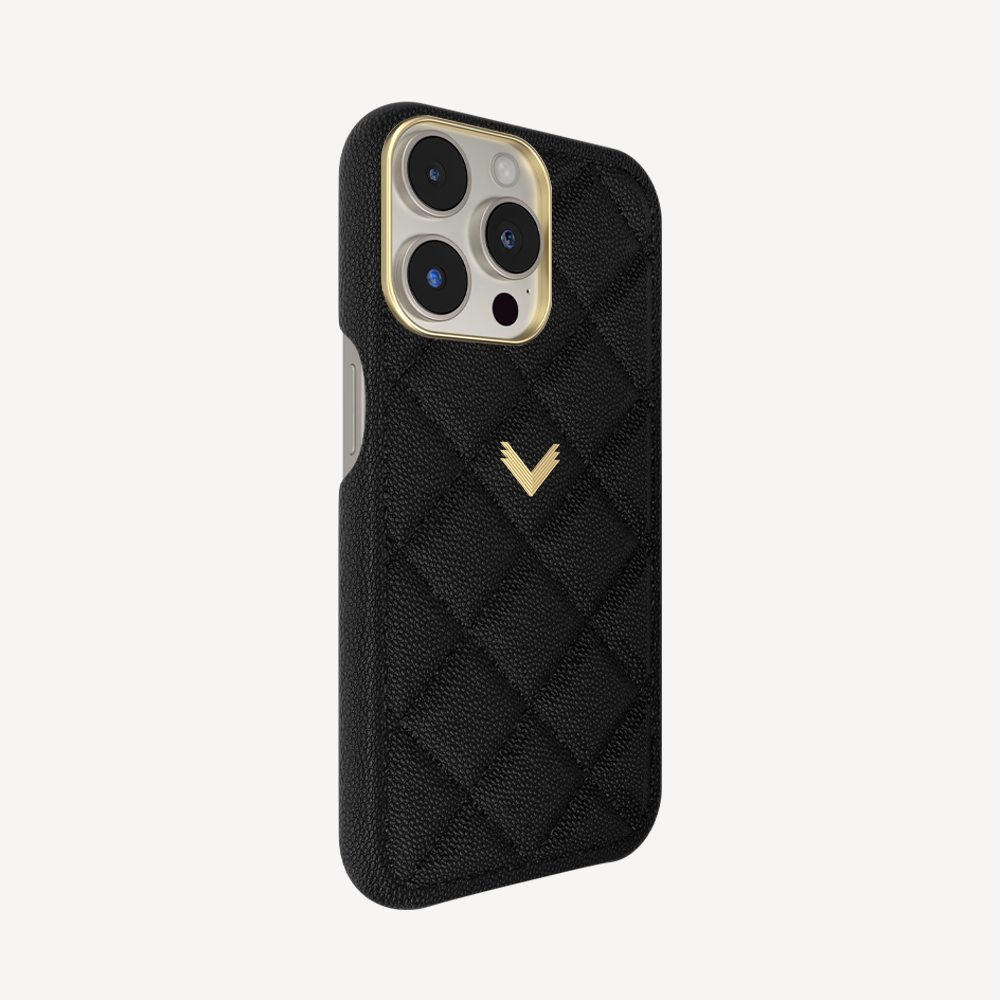 Husa Telefon iPhone 15 Pro Max, Piele Vitel, Textura Caviar