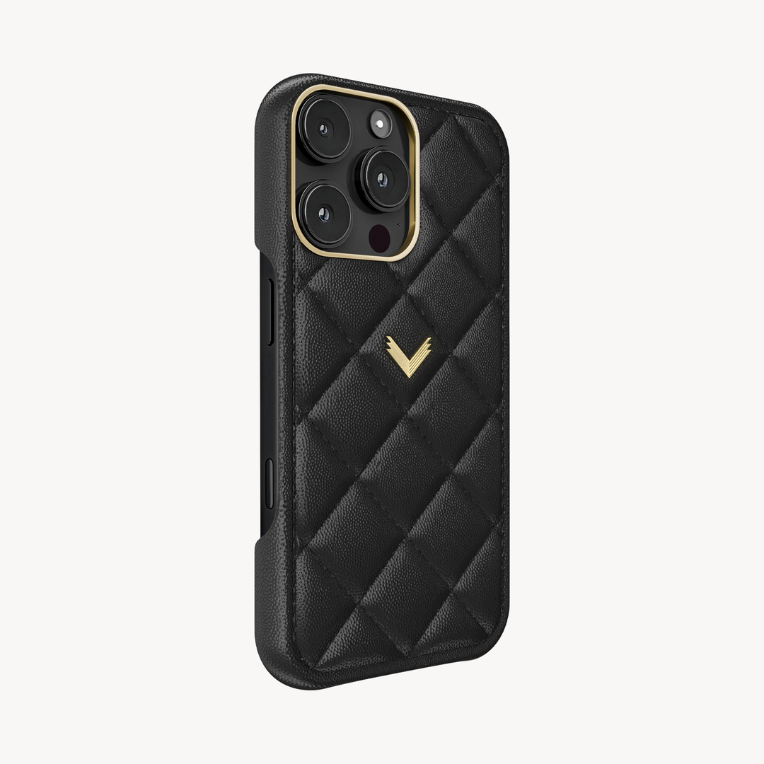 Husa Telefon iPhone 16 Pro, Piele Vitel, Textura Caviar
