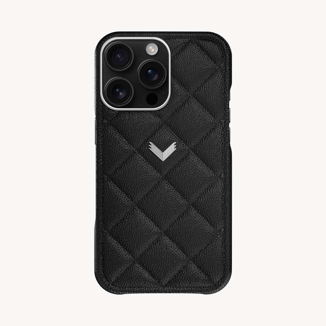 Husa Telefon iPhone 16 Pro, Piele Vitel, Textura Caviar