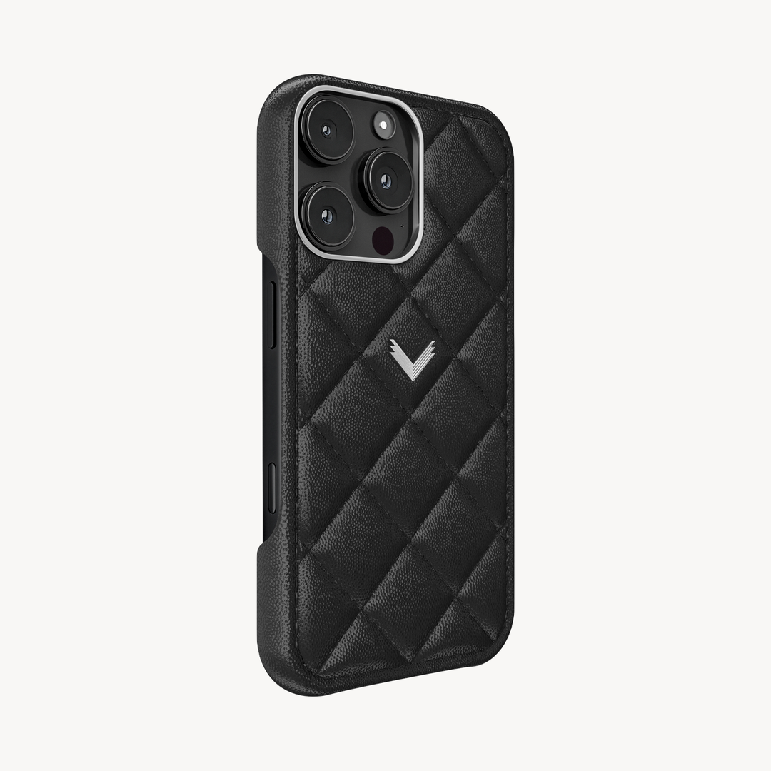 Husa Telefon iPhone 16 Pro, Piele Vitel, Textura Caviar