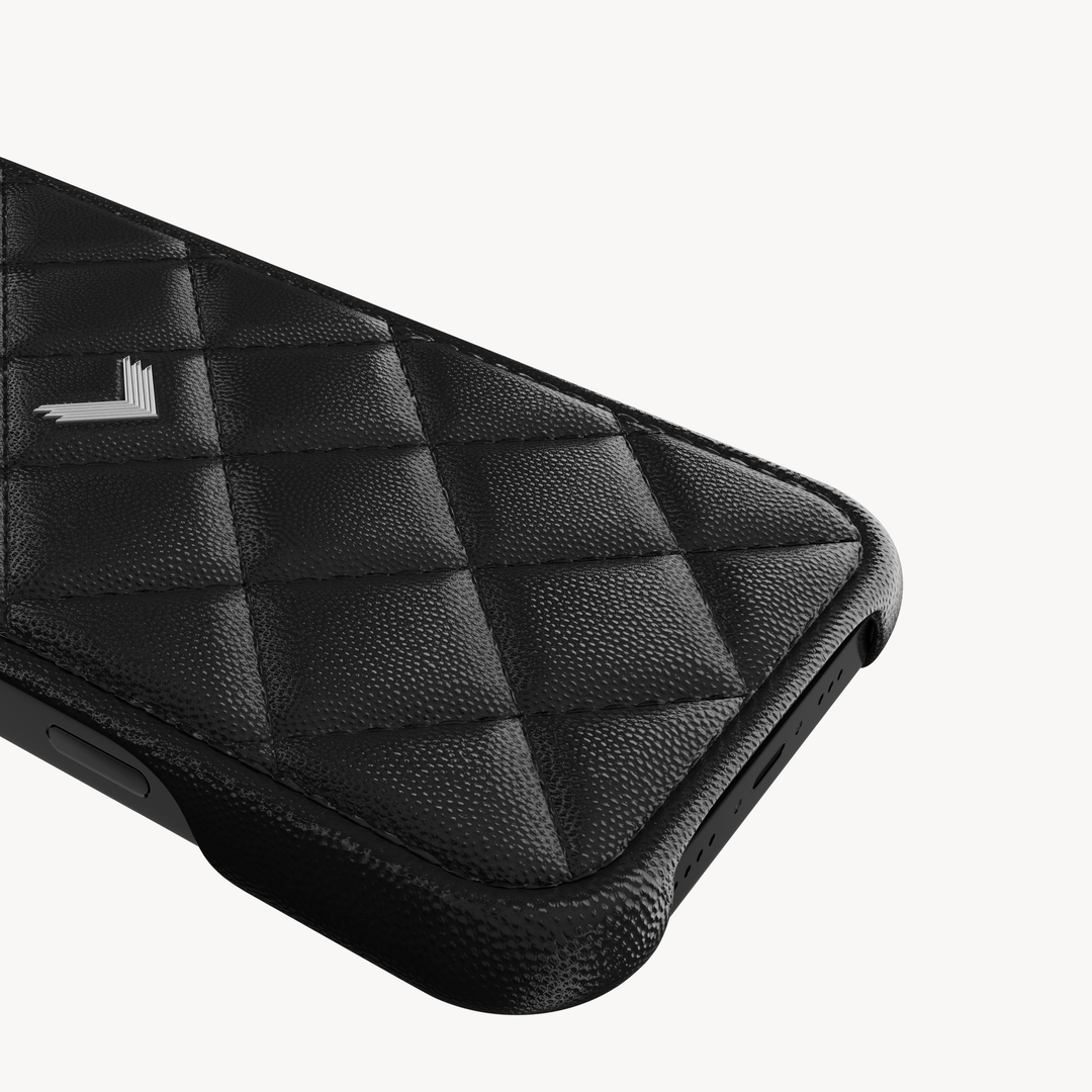 Husa Telefon iPhone 16 Pro, Piele Vitel, Textura Caviar