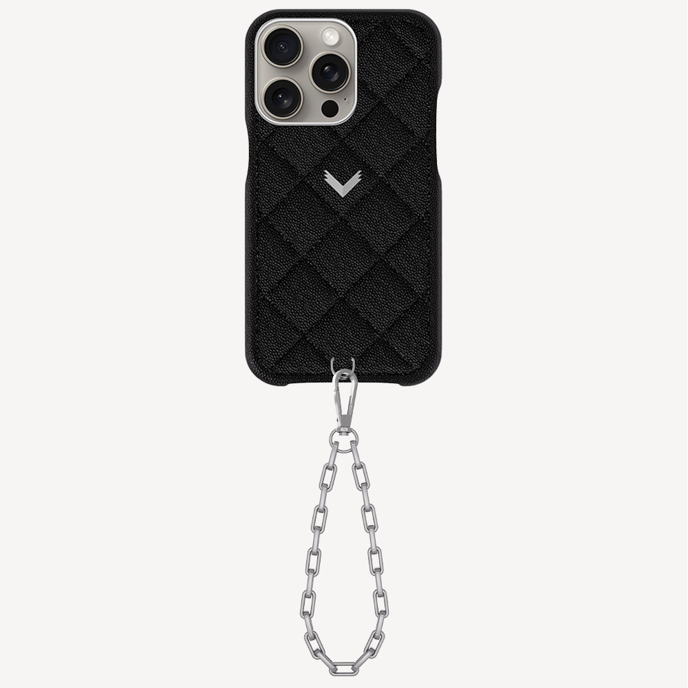 Husa Telefon iPhone 15 Pro Max, Piele Vitel, Textura Caviar