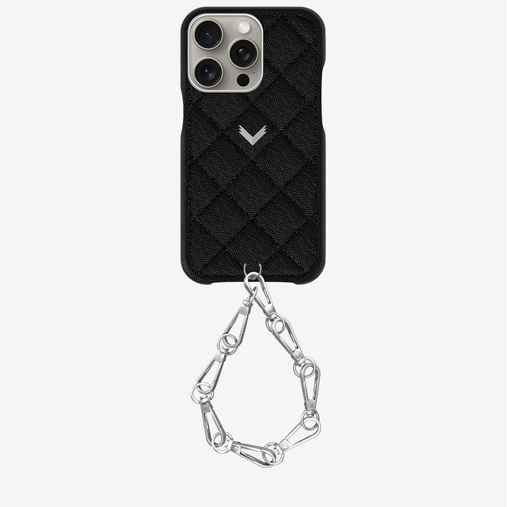 Husa Telefon iPhone 15 Pro, Piele Vitel, Textura Caviar