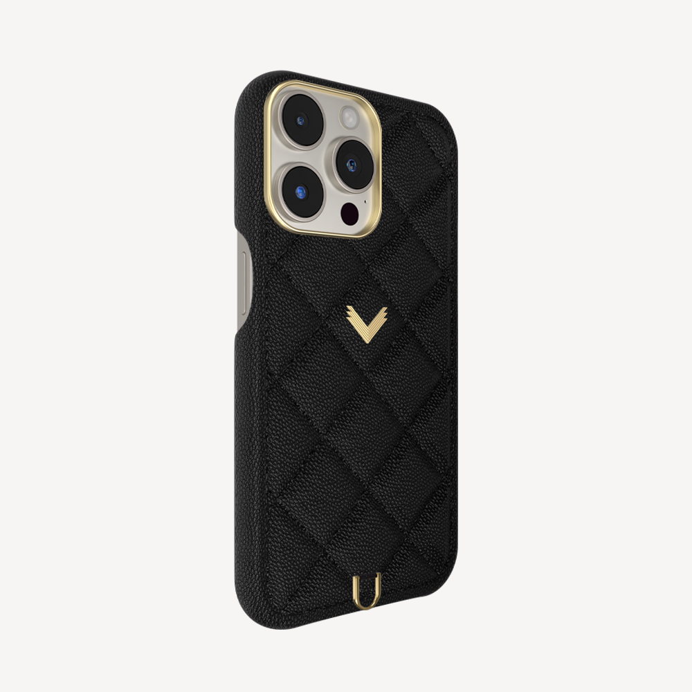 Husa Telefon iPhone 15 Pro Max, Piele Vitel, Textura Caviar