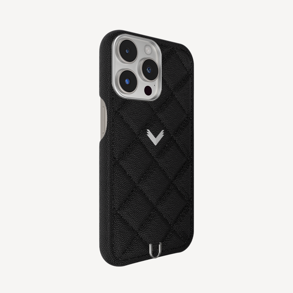 Husa Telefon iPhone 15 Pro Max, Piele Vitel, Textura Caviar