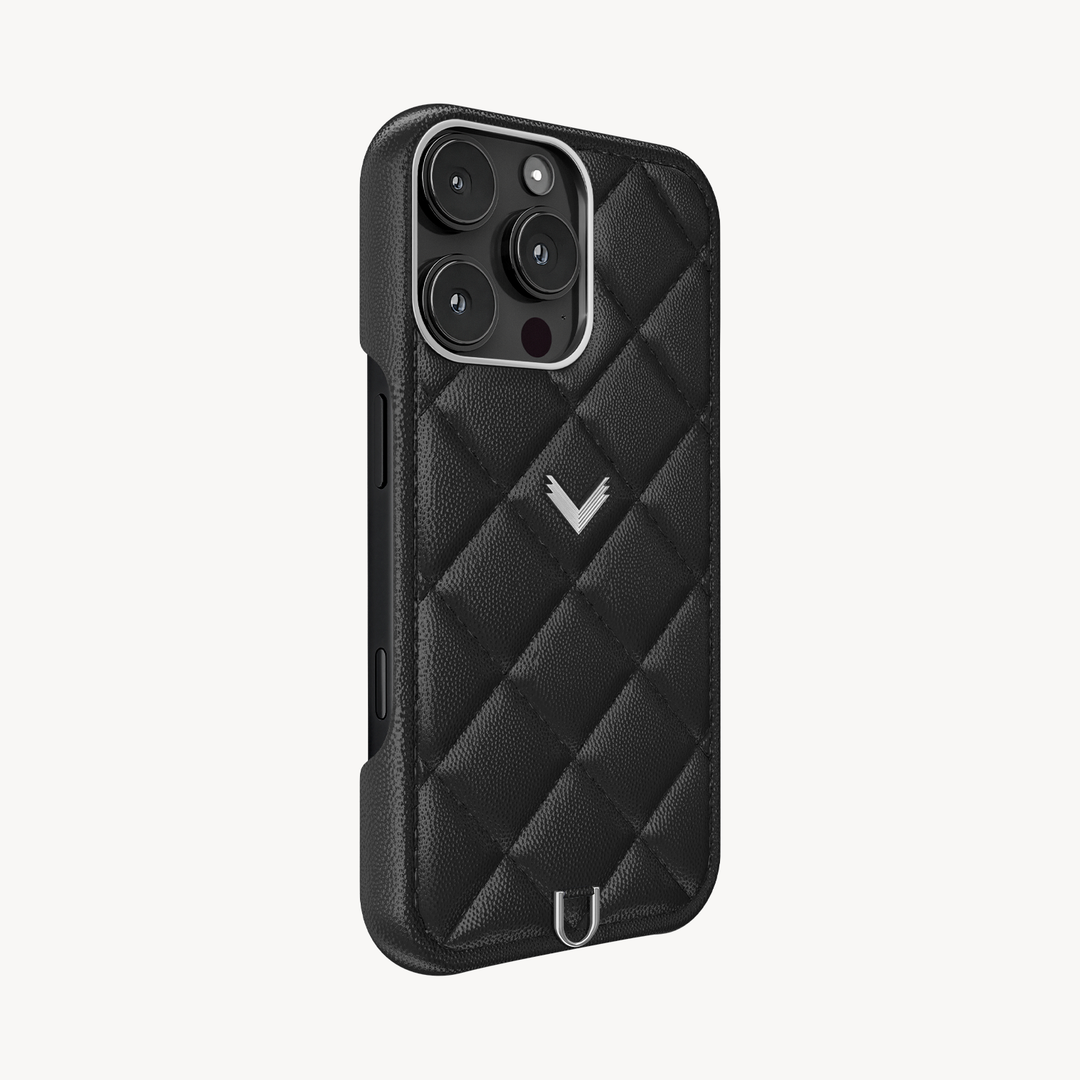 Husa Telefon iPhone 16 Pro, Piele Vitel, Textura Caviar