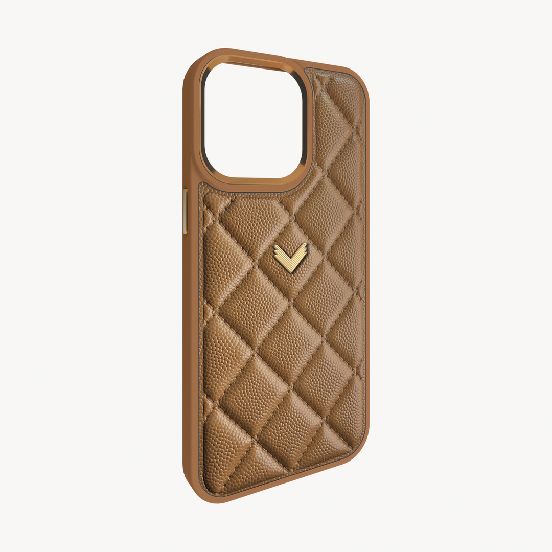 Husa Telefon iPhone 15 Pro, Piele Vitel, Textura Caviar